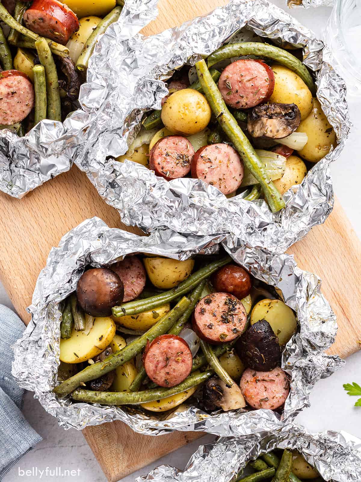 Kielbasa and Vegetable Foil Packets Belly Full