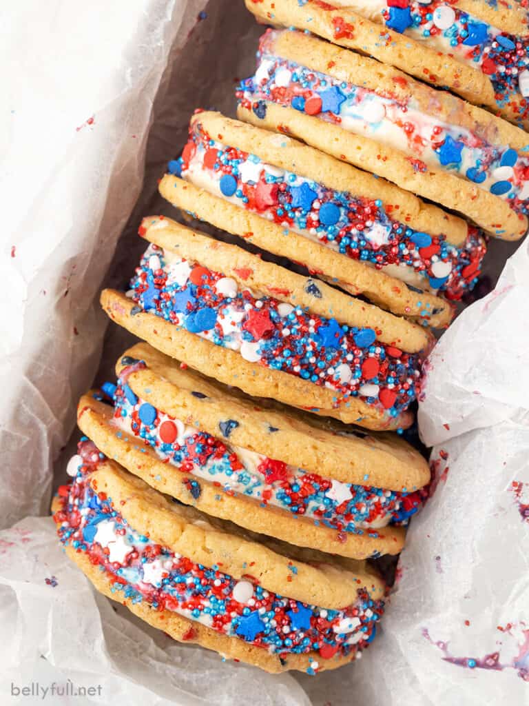 overhead patriotic ice cream sandwiches