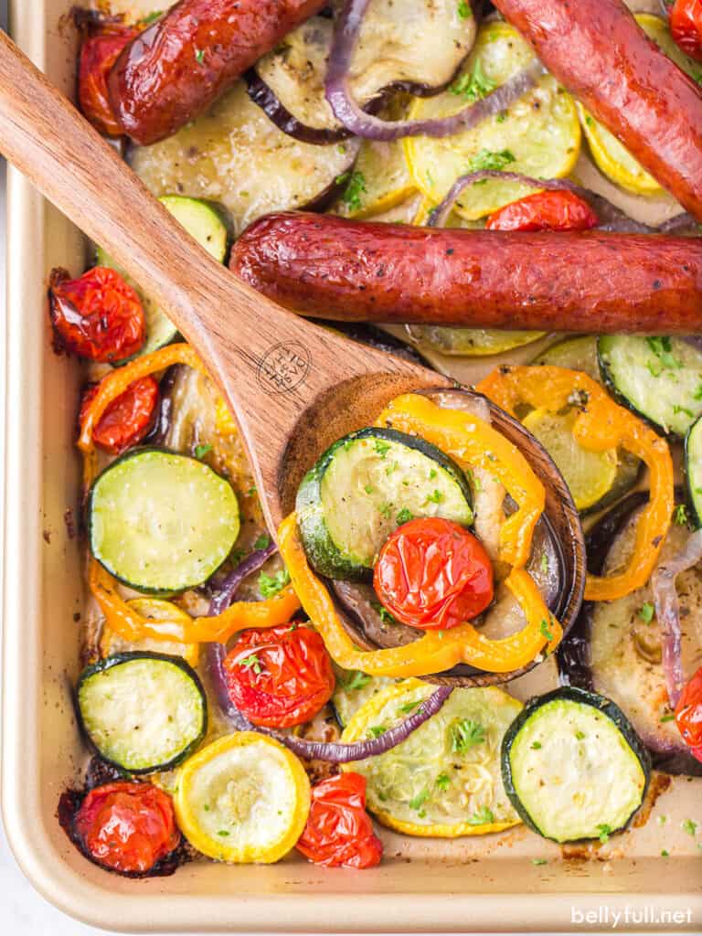 Sheet Pan Ratatouille {made with sausage} Belly Full