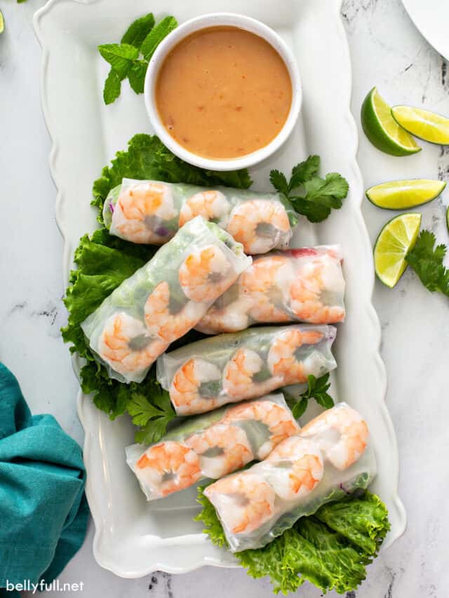 Fresh Spring Rolls {with Peanut Sauce} Belly Full