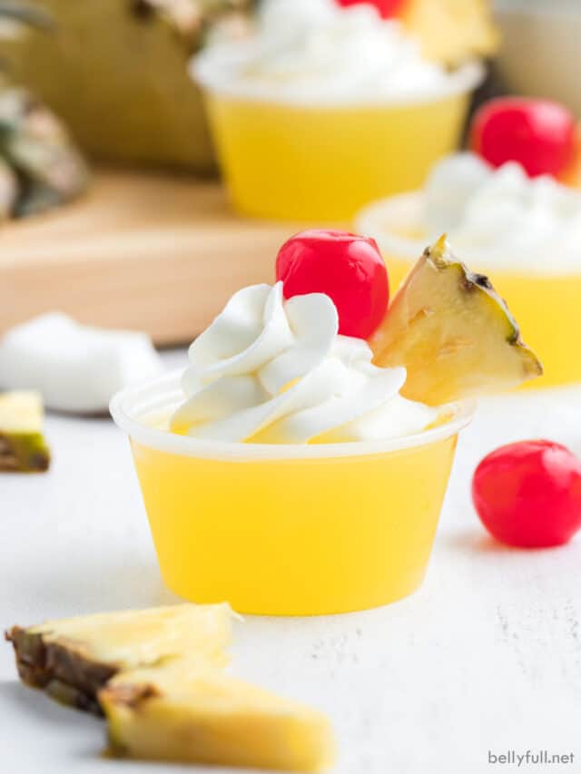 Piña Colada Jello Shots Belly Full