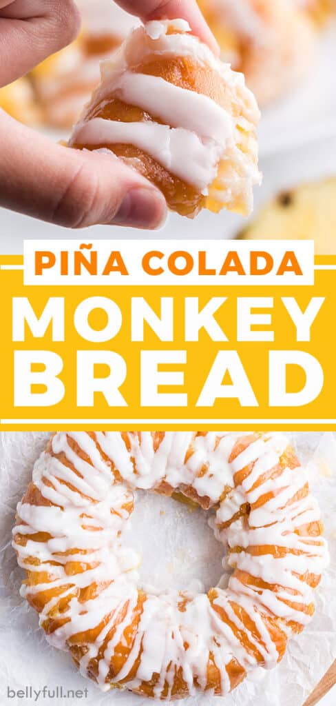 pin for pina colada monkey bread recipe