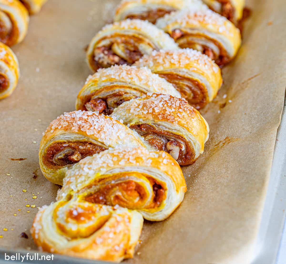 Freshly baked pumpkin pull-apart bread