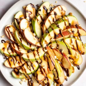 Overhead view of apple nachos