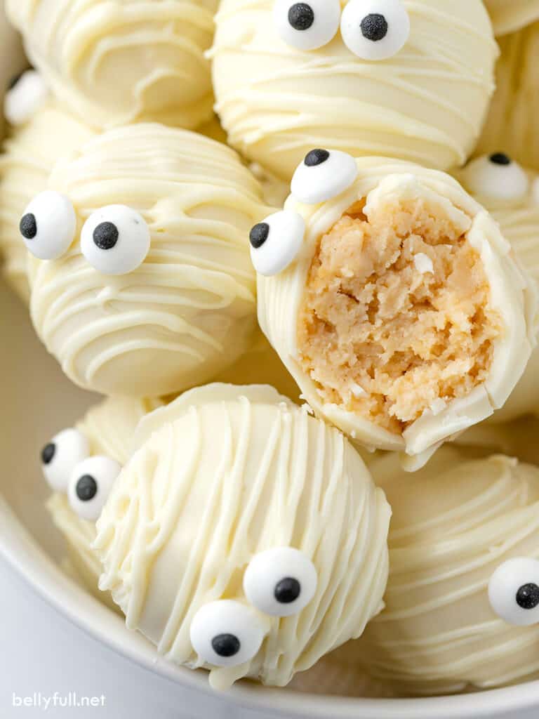 Mummy Oreo Balls Easy Halloween Dessert Belly Full