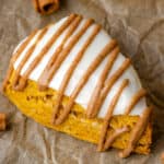 Overhead view of an easy pumpkin scone