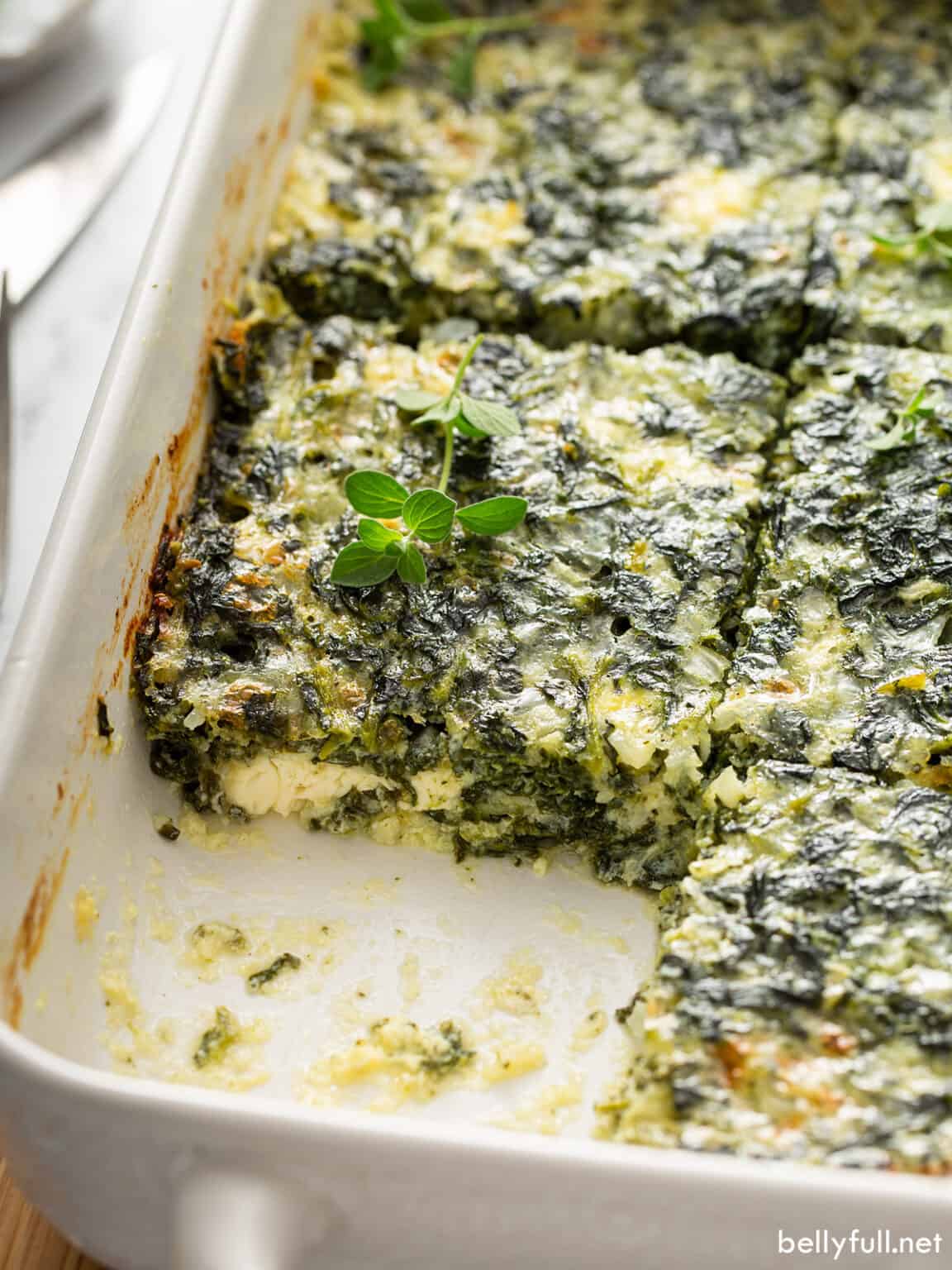Spinach Casserole Recipe {with feta cheese} Belly Full