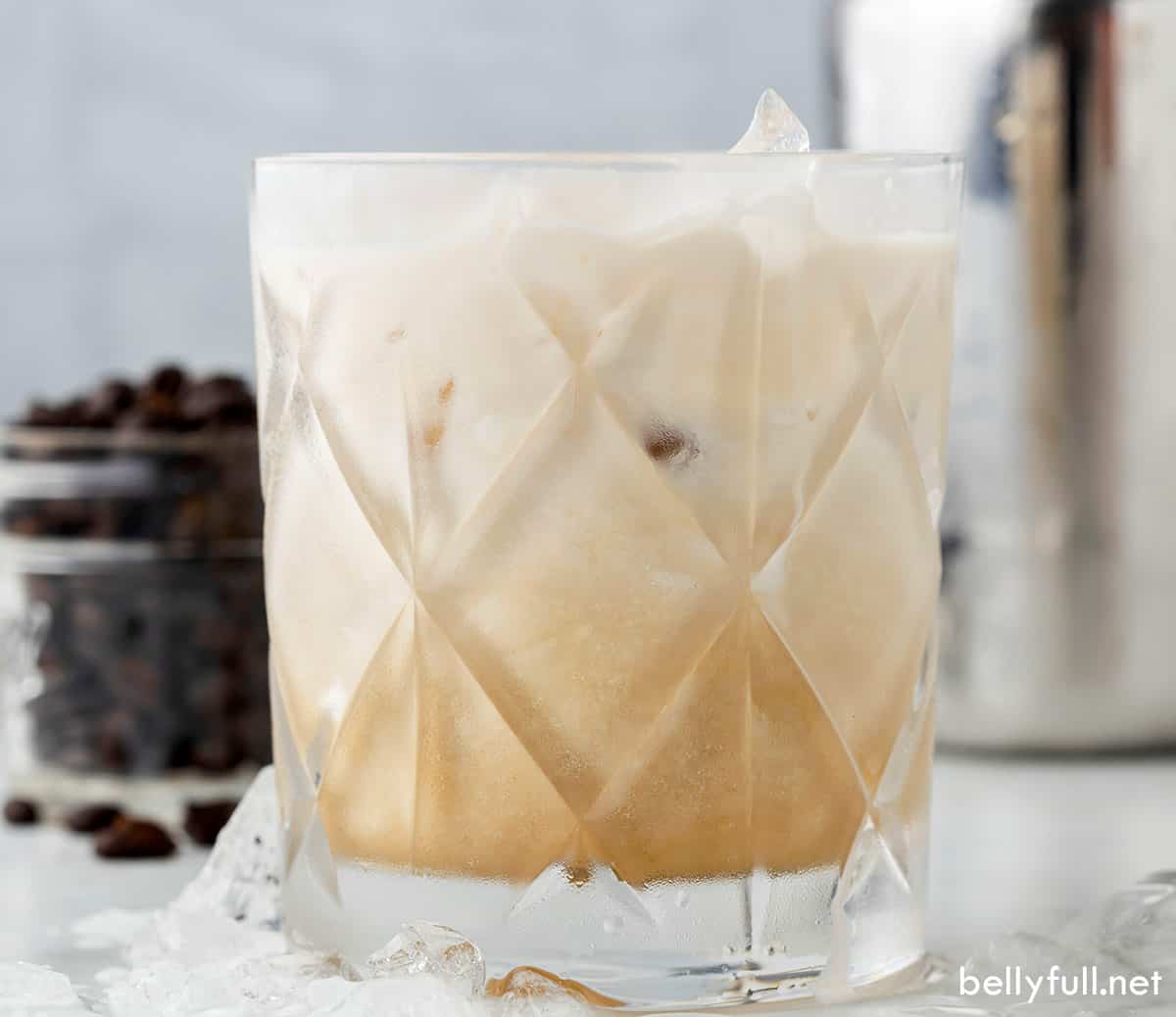 A creamy white Russian cocktail