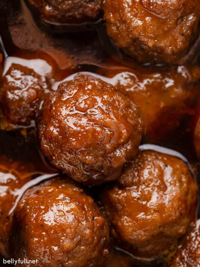 Crockpot Grape Jelly Meatballs {4 ingredients!} Belly Full