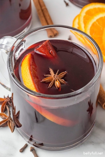 A glass of mulled wine