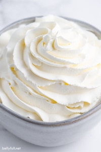 swirled whipped cream in bowl