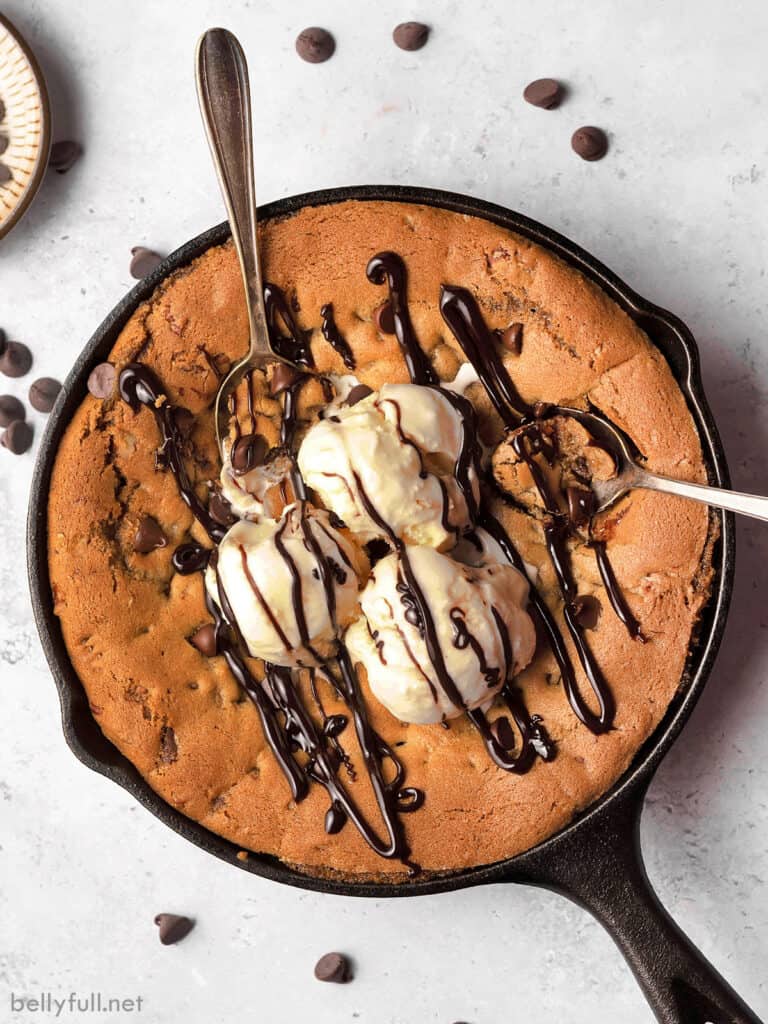 Chocolate Chip Skillet Cookie Belly Full