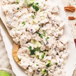 Chicken salad on a serving platter