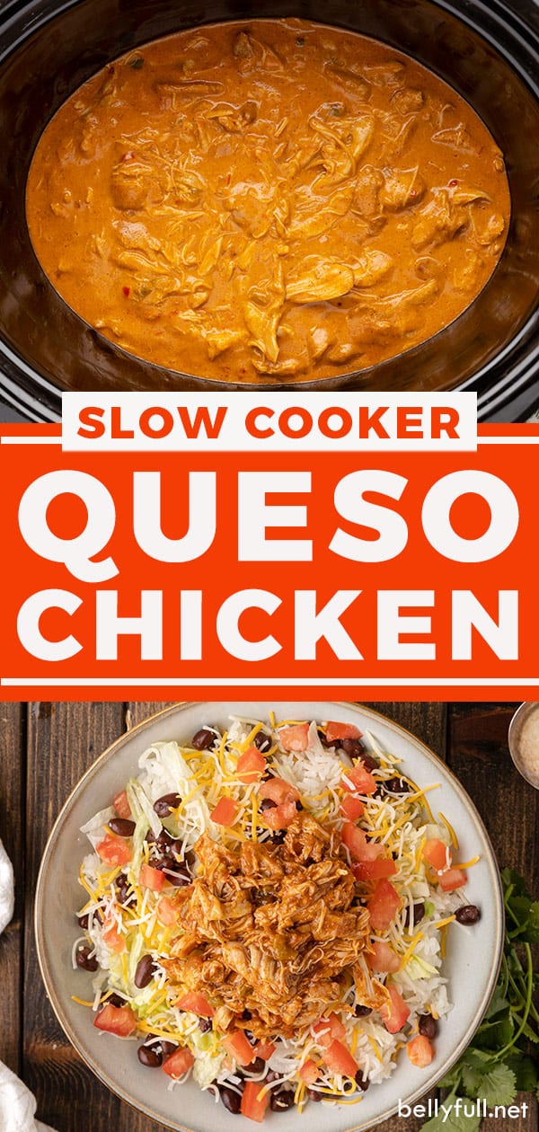 Slow Cooker Queso Chicken (4 Ingredients!) Belly Full