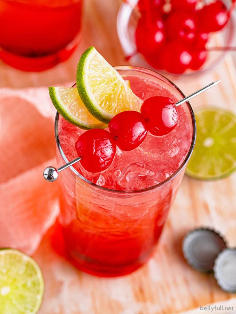 Dirty Shirley Drink {Shirley Temple Cocktail} - Belly Full