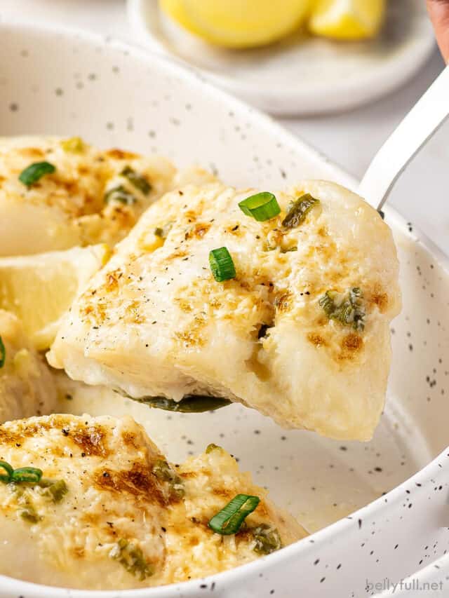 Creamy Baked Halibut Recipe Belly Full
