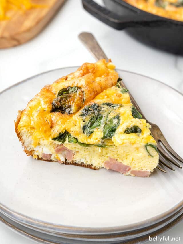 Ham And Spinach Frittata Recipe - Belly Full