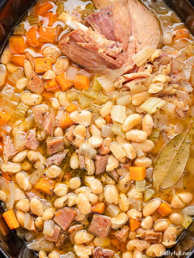 Crockpot Ham and Bean Soup Belly Full
