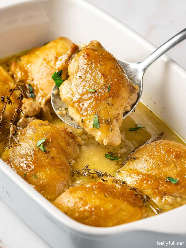 Baked Honey Mustard Chicken Thighs Belly Full