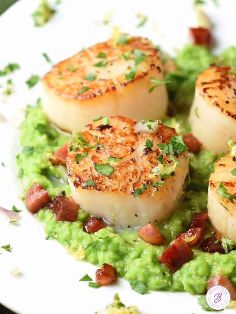 Seared Scallops with Crispy Pancetta Belly Full