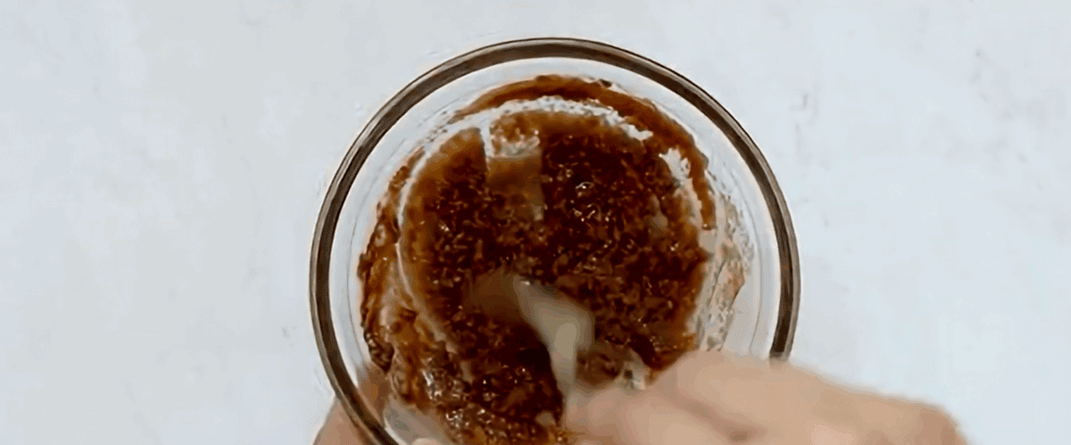 Combining the ingredients for the sweet glaze. 