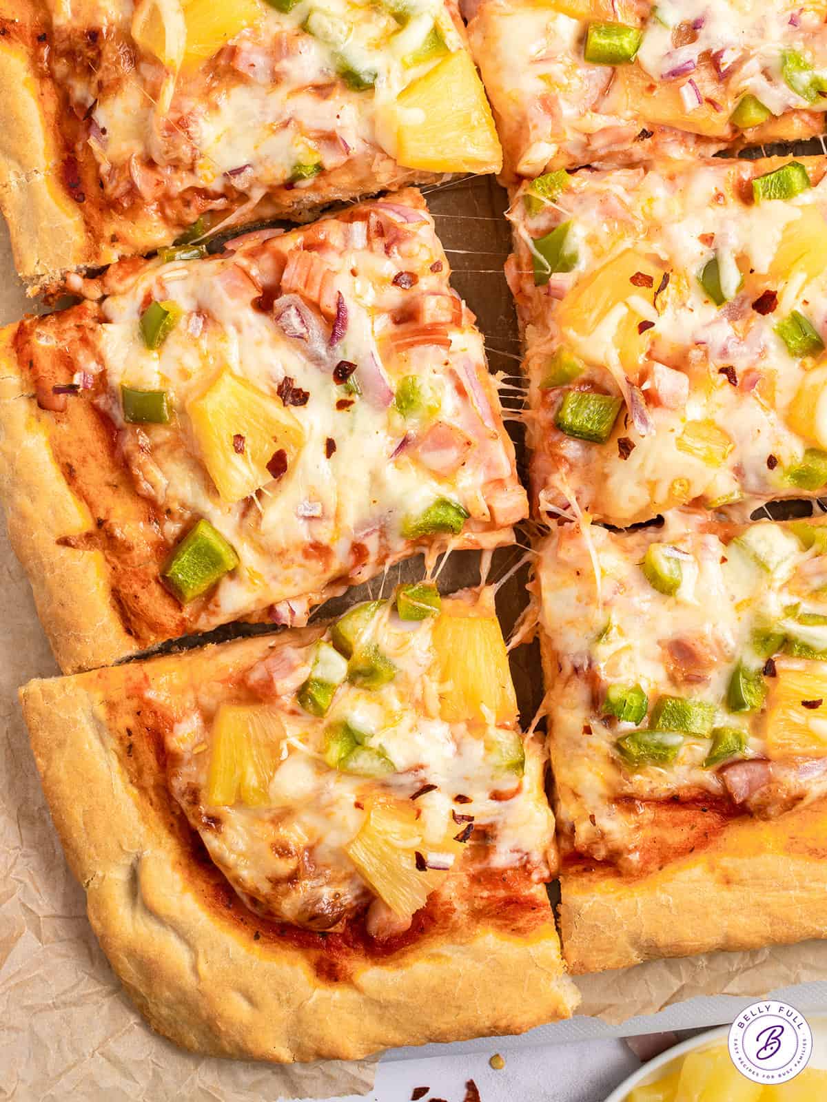 Hawaiian Pizza Recipe sheet Pan Pizza Belly Full