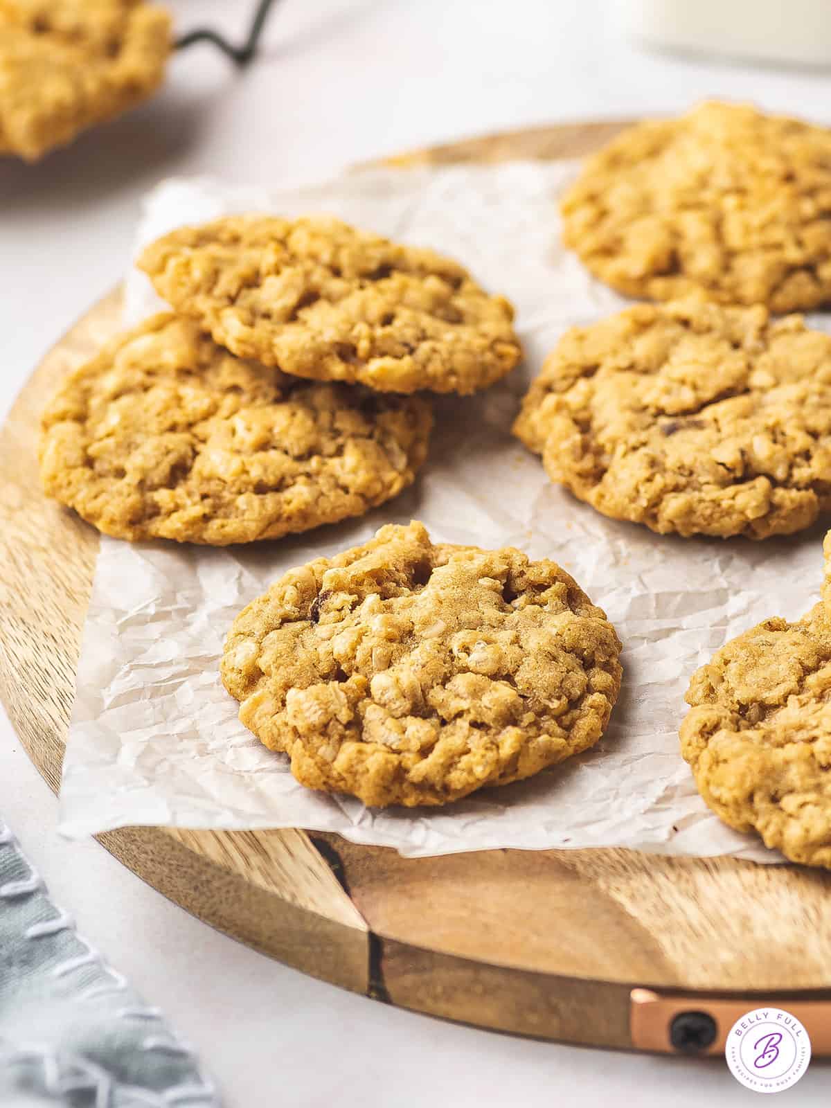 Angled view of ranger cookies