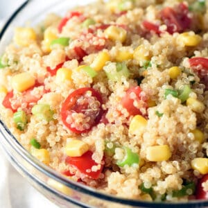 summer quinoa salad in bowl