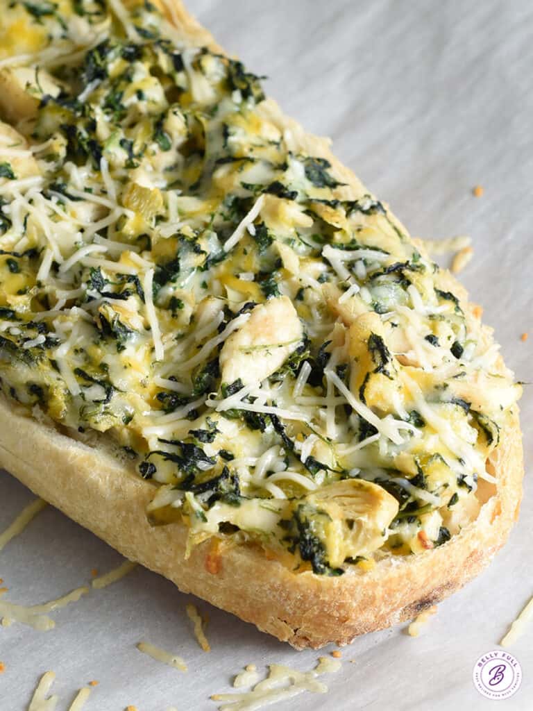 Spinach Artichoke French Bread Pizza Belly Full