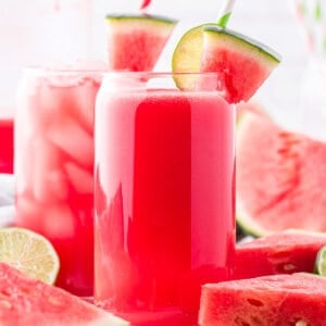 A glass of watermelon juice