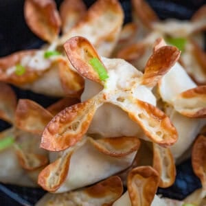 close up air fryer crab rangoon