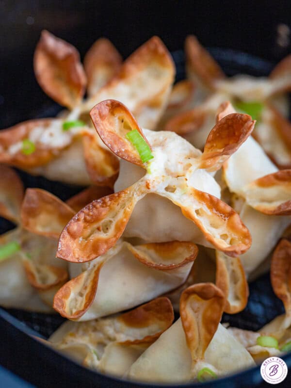 close up air fryer crab rangoon