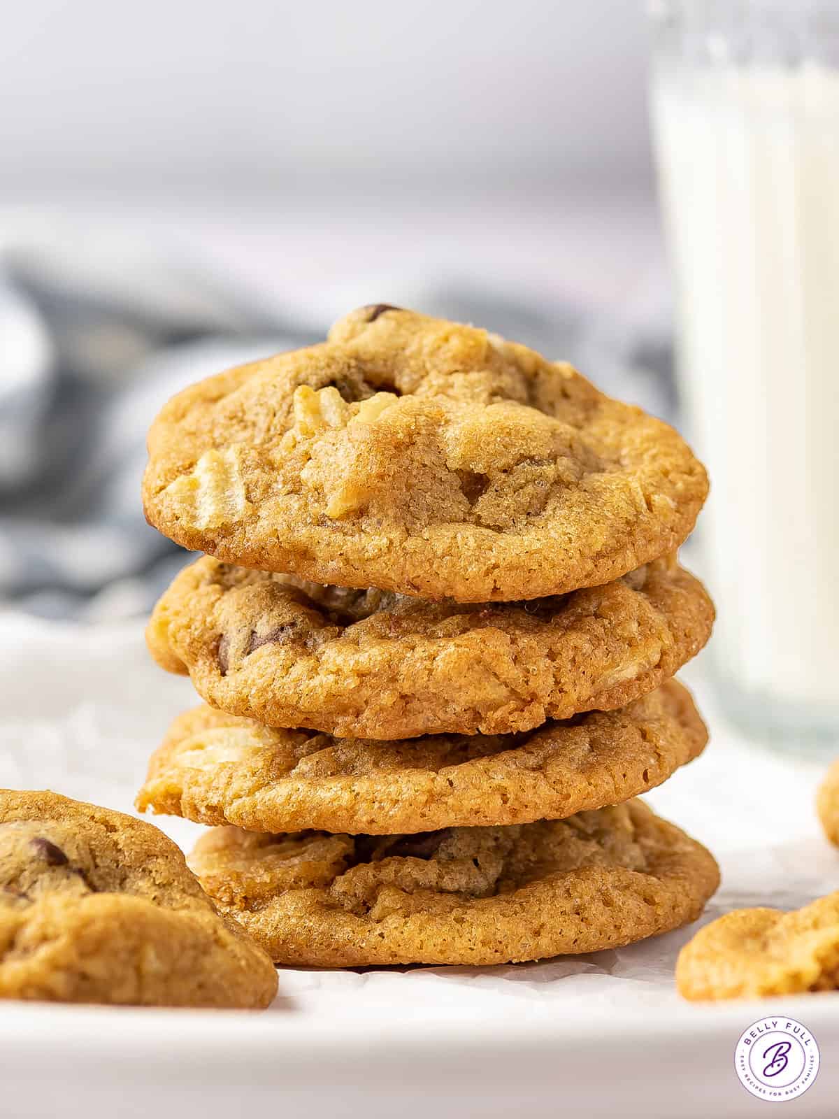 A stack of potato chip cookies