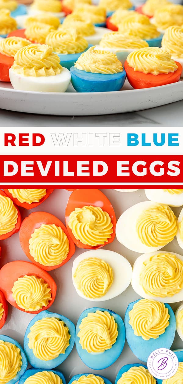 Red White & Blue Colored Deviled Eggs Belly Full