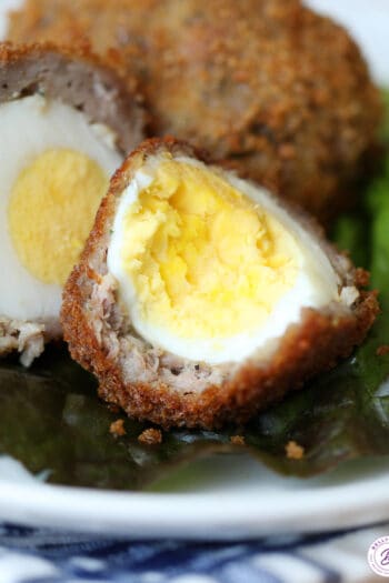 scotch egg sliced in half