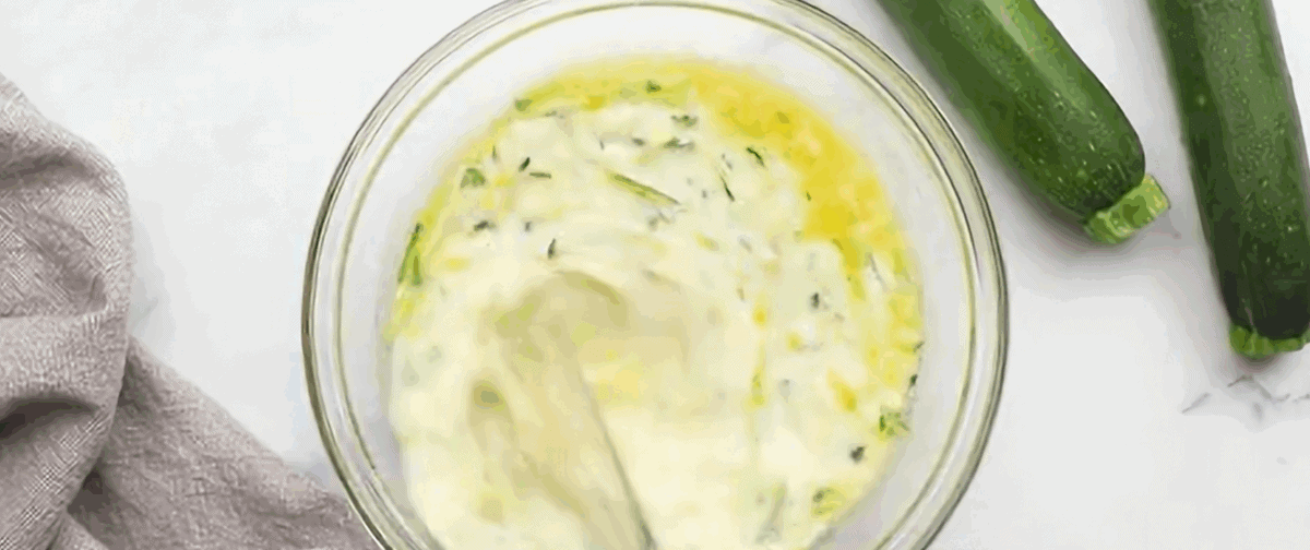 Combining wet ingredients.