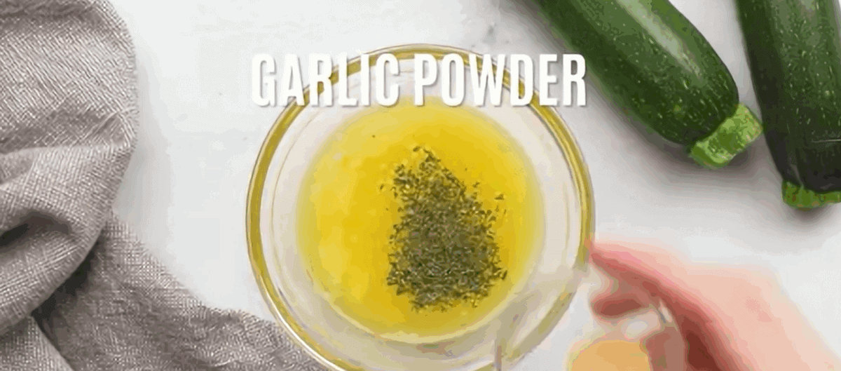 Preparing the topping for the zucchini bread.