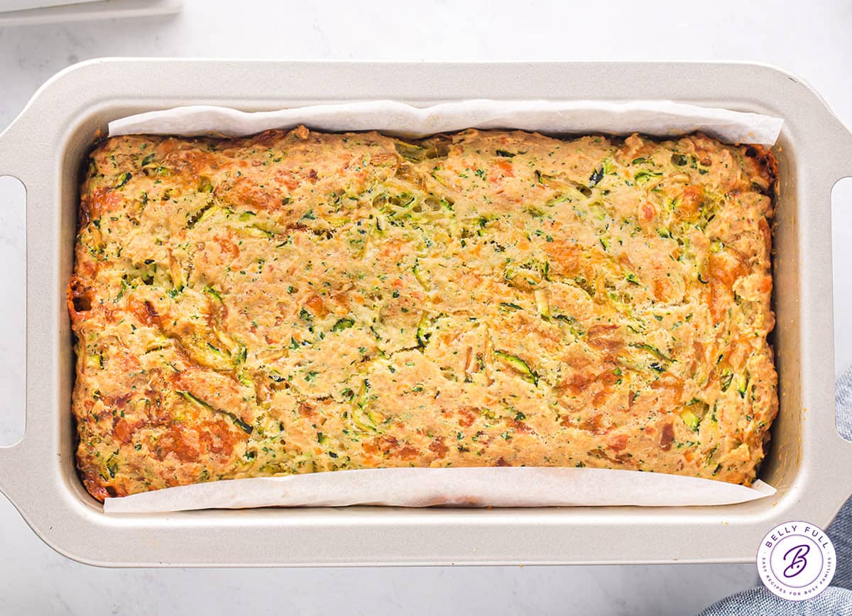 overhead loaf of cheese and zucchini bread