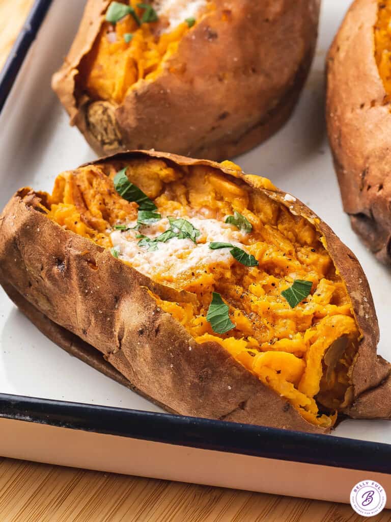 Air Fryer Baked Sweet Potato Belly Full