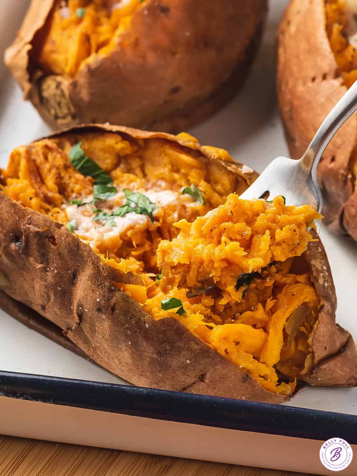 Air Fryer Baked Sweet Potato Belly Full