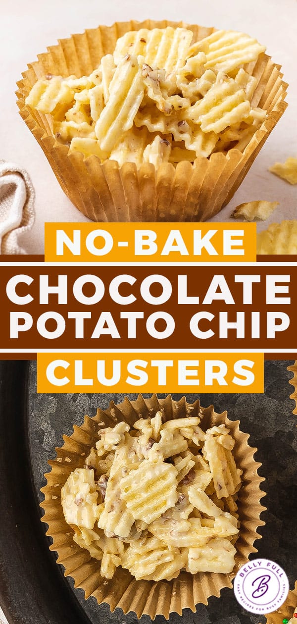 Chocolate Potato Chip Clusters {SO EASY!} Belly Full