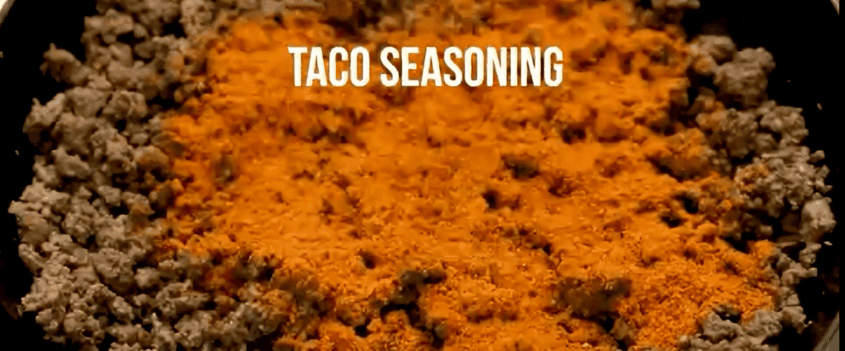 Ground beef and taco seasoning.