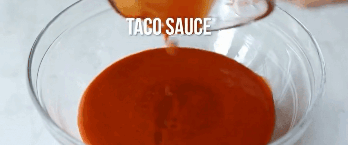 Combining taco and enchilada sauces.