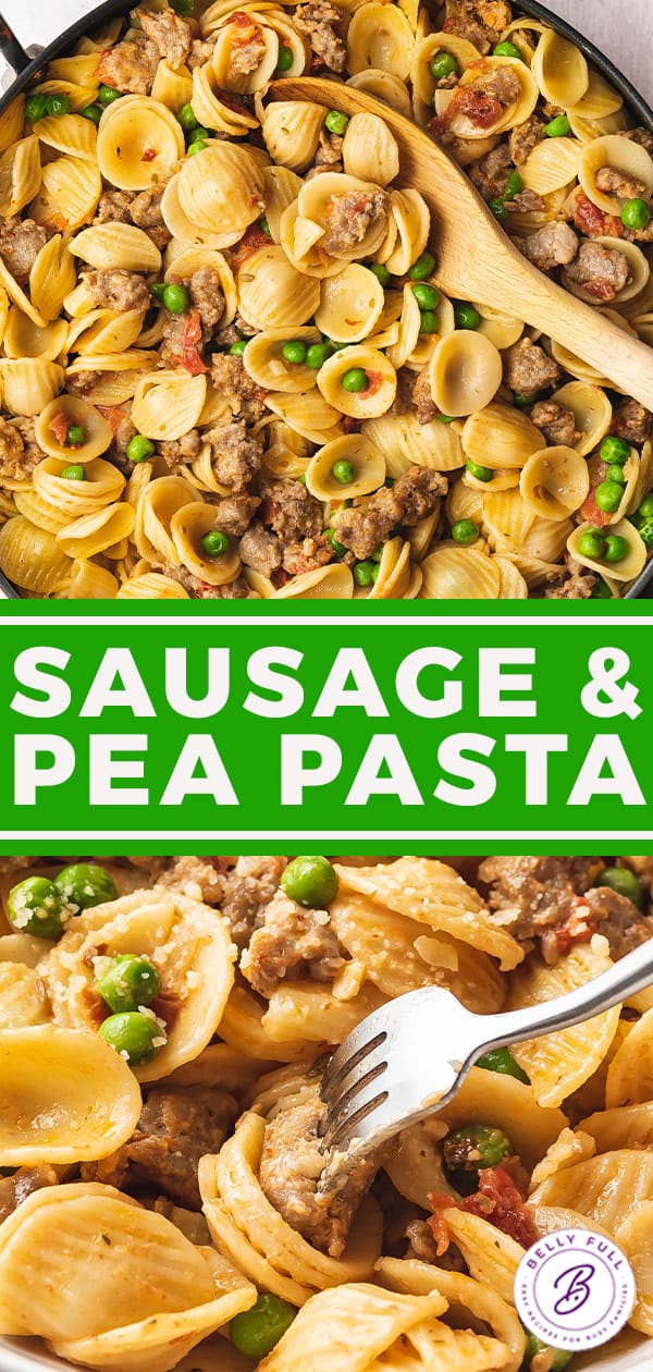 Sausage and Pea Pasta Belly Full