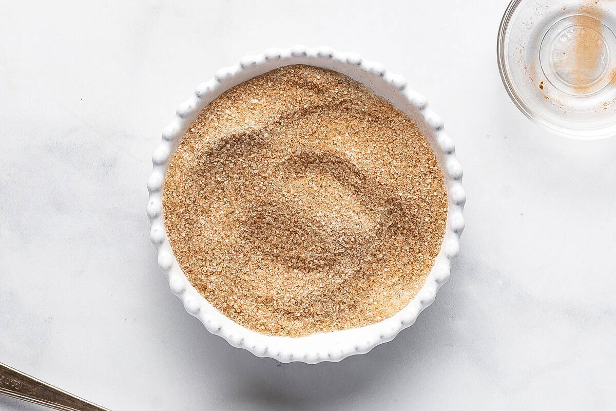 Sugar and cinnamon mixture.