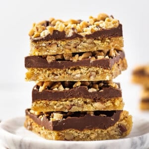 stack of four praline dessert bars