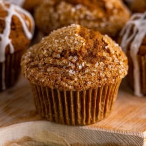 A gingerbread muffin with sugar topping