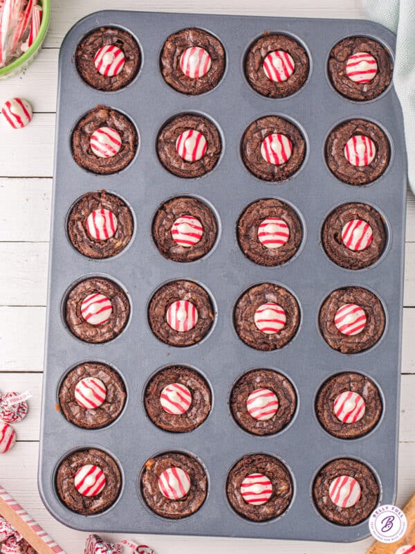 Candy Cane Kiss Brownie Bites Belly Full