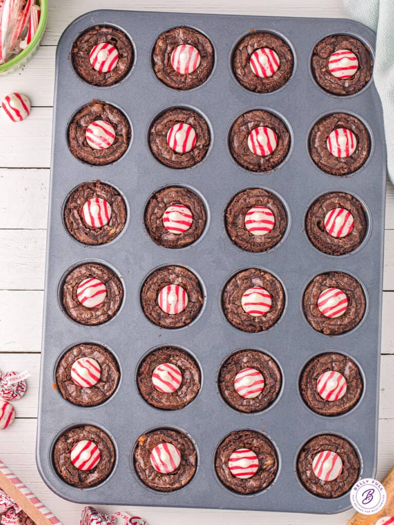 Candy Cane Kiss Brownie Bites Belly Full