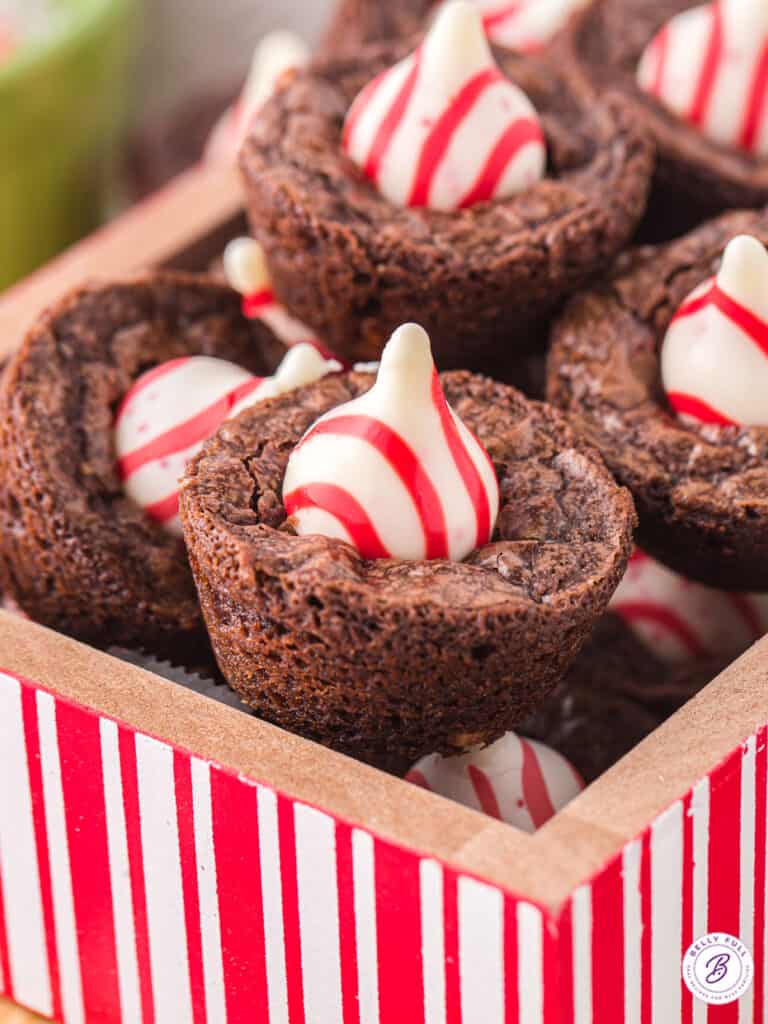 Candy Cane Kiss Brownie Bites Belly Full